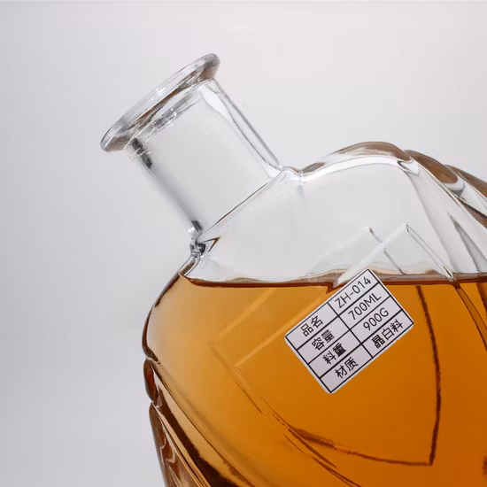 Bottiglia di vetro trasparente per liquore Super Flint Spirits per Vodka Brandy Whisky Rum